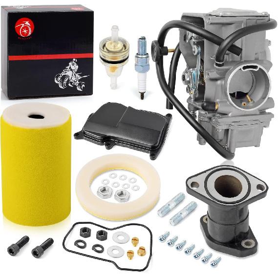 Carburetor Carb and Air Filter Foam Intake Manifold For YAMAHA 1987-1998 Big Bear 350 1987-1995 Moto 4 YFM350ER 1996-1998 Kodiak 400