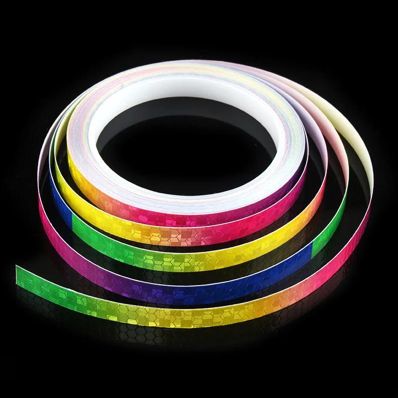 1Cm*8M Bike Stickers Reflective Tape Cycling Fluorescent Reflect Strip Adhesive Tape For Bicycle Warning Safety Bike Accessories
