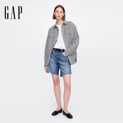 Women's Loose Straight Frayed Denim Bermuda Shorts