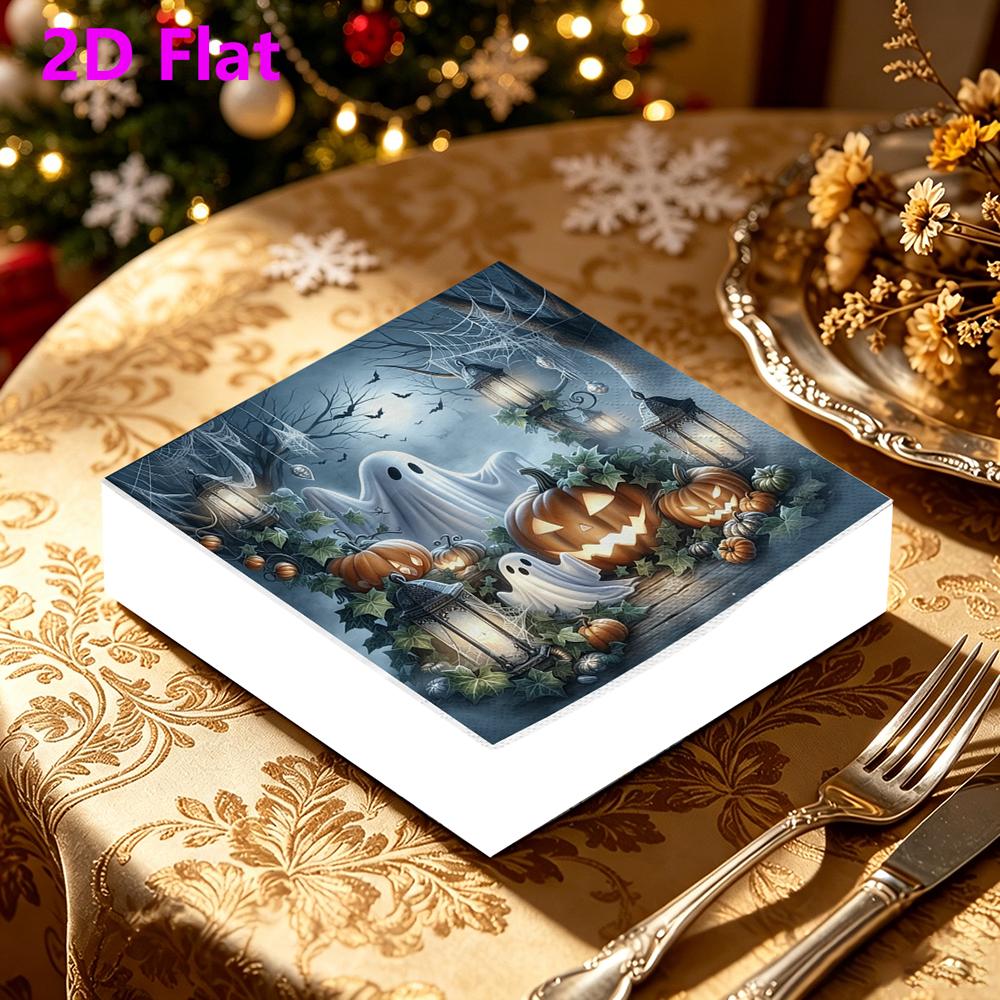 20pcs Disposable Napkins with Halloween Pattern Print for Wedding,Parties,and Daily Use for Thanksgiving Fall Christmas Table Decoration
