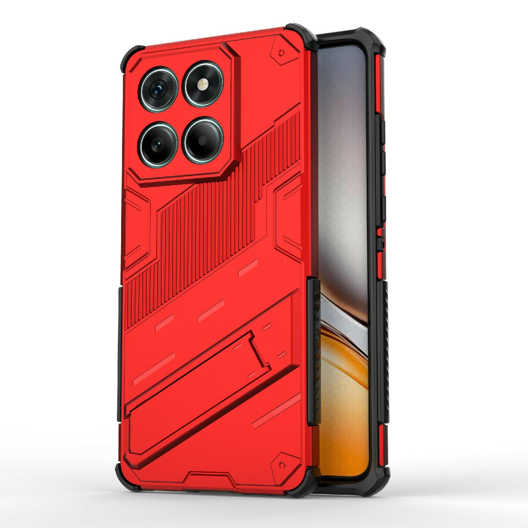

For Motorola Edge 60 Fusion 5G Case PC+TPU Shockproof Phone Cover with Kickstand Red