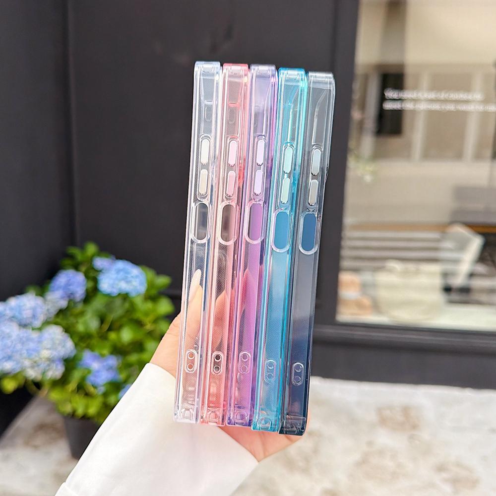KEYSION Fashion Laser Gradient Colorful Phone Case for Xiaomi POCO M6 Pro Soft TPU+PC Shockproof Back Cover for POCO X6