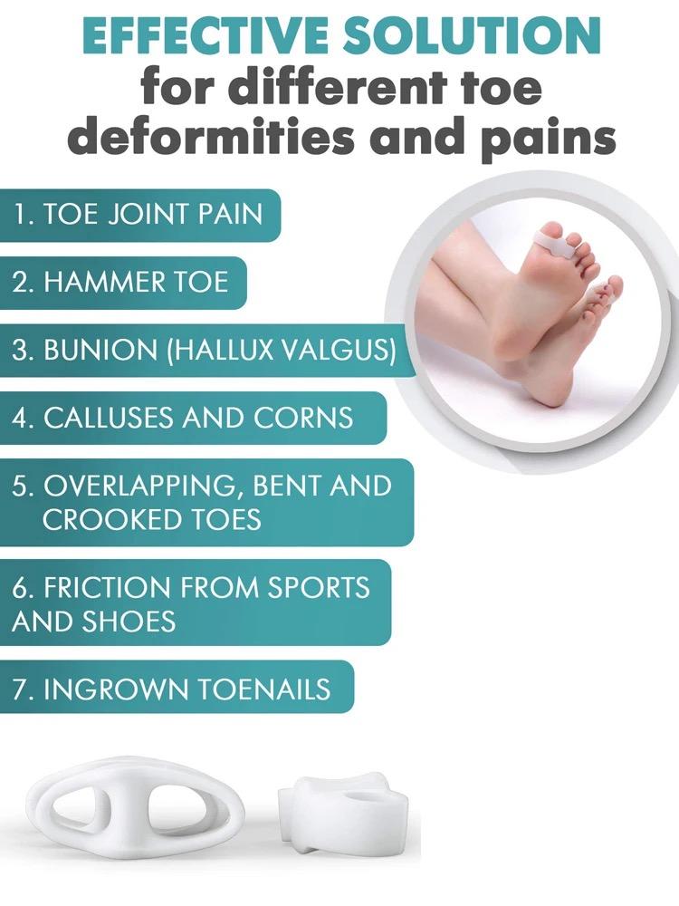 2Pcs Silicone Toes Separator Bunion Bone Ectropion Adjuster Toes Outer Appliance Foot Care Tool Hallux Valgus Corrector