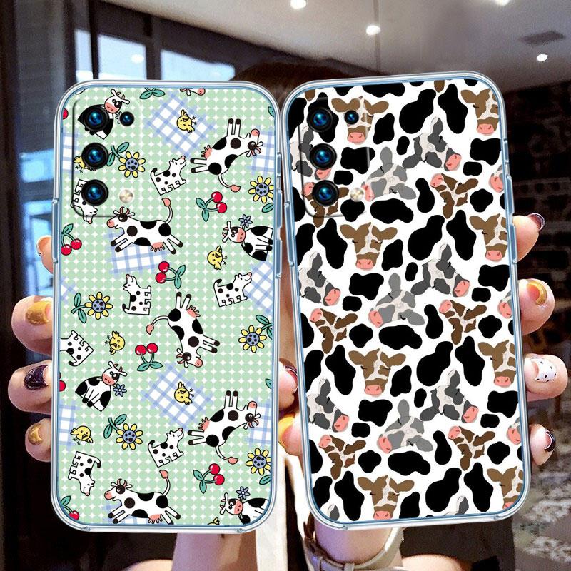 Cartoon Art Cow Transparent Phone Case for Motorola Moto G7 G8 G9 G84 G85 G73 G24 G15 Z2 Play Power Plus
