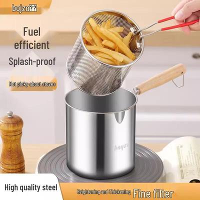 Stainless Steel Deep Fryer with Strainer