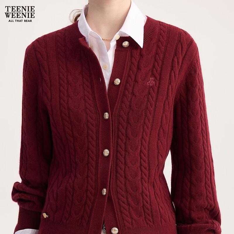 Teenie Weenie Women's Wool Blend Cable Knit Cardigan