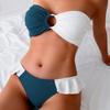 European & American Cross-Border Fashion Lace-Up Backless Patchwork Lingerie Bikini