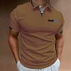 New Men's Short-Sleeved Casual Polo Shirt with Imitation Chest Pocket, Collar and Button-Front Business T-Shirt Top for Men