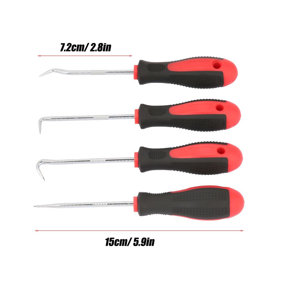 4pcs Long Car Pick and Hook Set Oil Seal Remover Tools for Seal Gasket Hoses O Ring