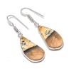 Natural Picture Jasper Gemstone 925 Sterling Silver Jewelry Earring 1.65" AEE-11137