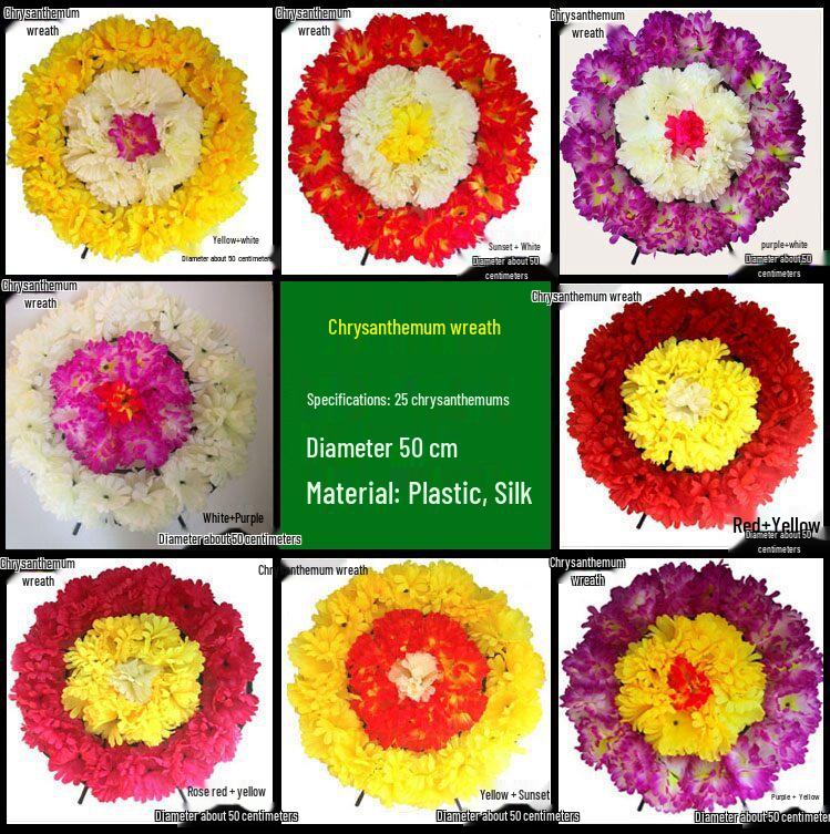 Chrysanthemum Silk Flowers for Qingming Festival Grave Offerings