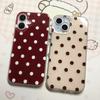 Korean Ins Red Polka Dots Phone Case for Samsung Galaxy A37 A57 A17 A07 A56 A36 A26 A73 A55 A54 A53 A52 A34 A33 4G 5G Back Cover