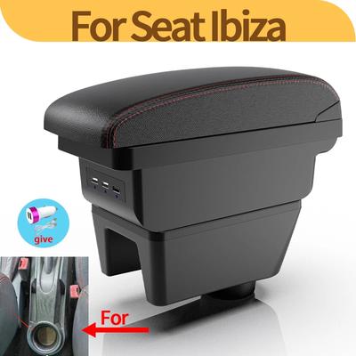 Dla SEAT Ibiza 6j Ibiza 6L schowek na podłokietnik konsola środkowa samochodu podłokietnik modyfikowany wielofunkcyjny schowek USB akcesoria wewnętrzne