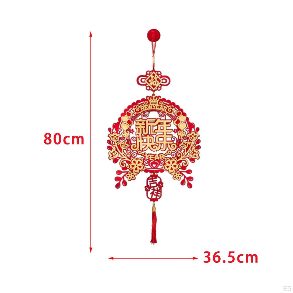 Chinese Year Hanging Decoration Charm Tassel Blessing, Traditional Fu Character for Door