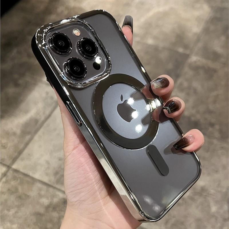 Cadru de placare transparent pentru husă magnetică Magsafe pentru iPhone 15 14 13 12 11 Pro Max Încărcare fără fir pentru PC dur Husă ultra subțire
