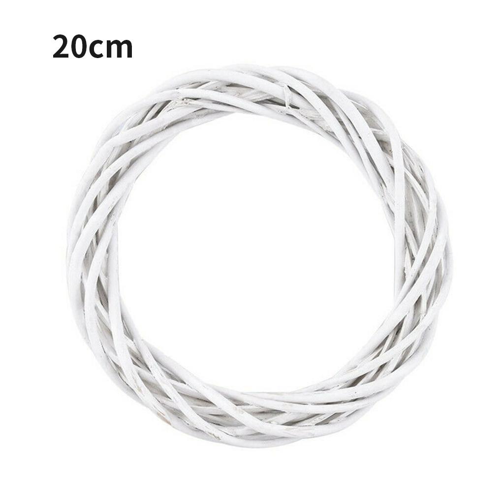 Christmas Rattan Ring White Wreath Garland Hanging Wreath Wicker Door 10-30CM