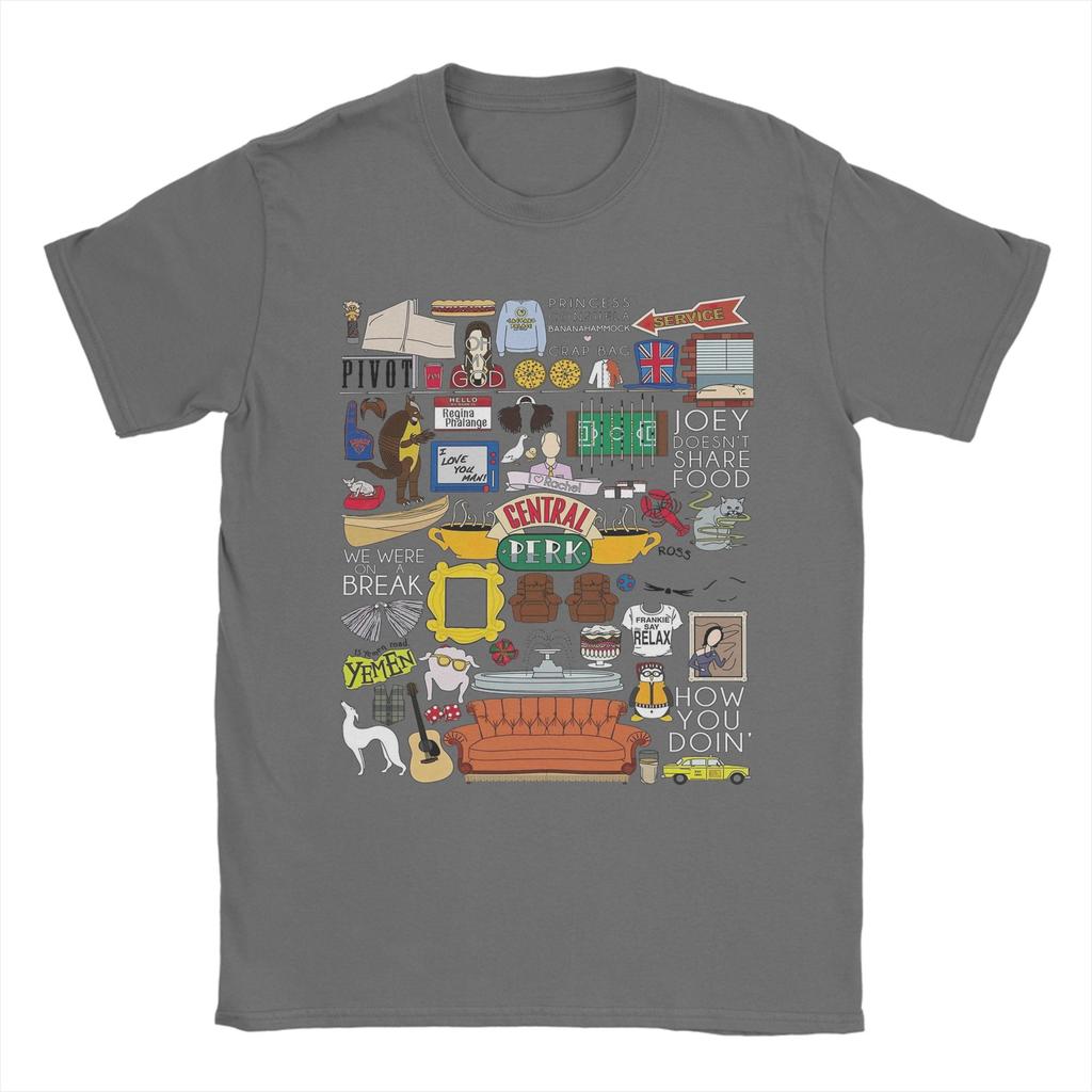 Hipster Funny Friends TV Show T-Shirt for Men Round Collar Cotton T Shirts  Short Sleeve Tees Birthday Gift Clothing