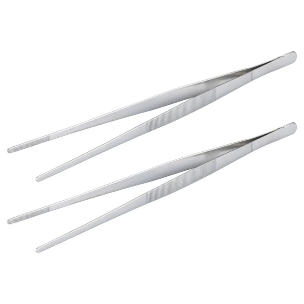 

2 шт. 30 см зажим для барбекю зажим для хлеба барбекю многофункциональный сервировочный щипцы для стейков для кухни барбекю фуршет вечеринка 30x1.5cm серебряный