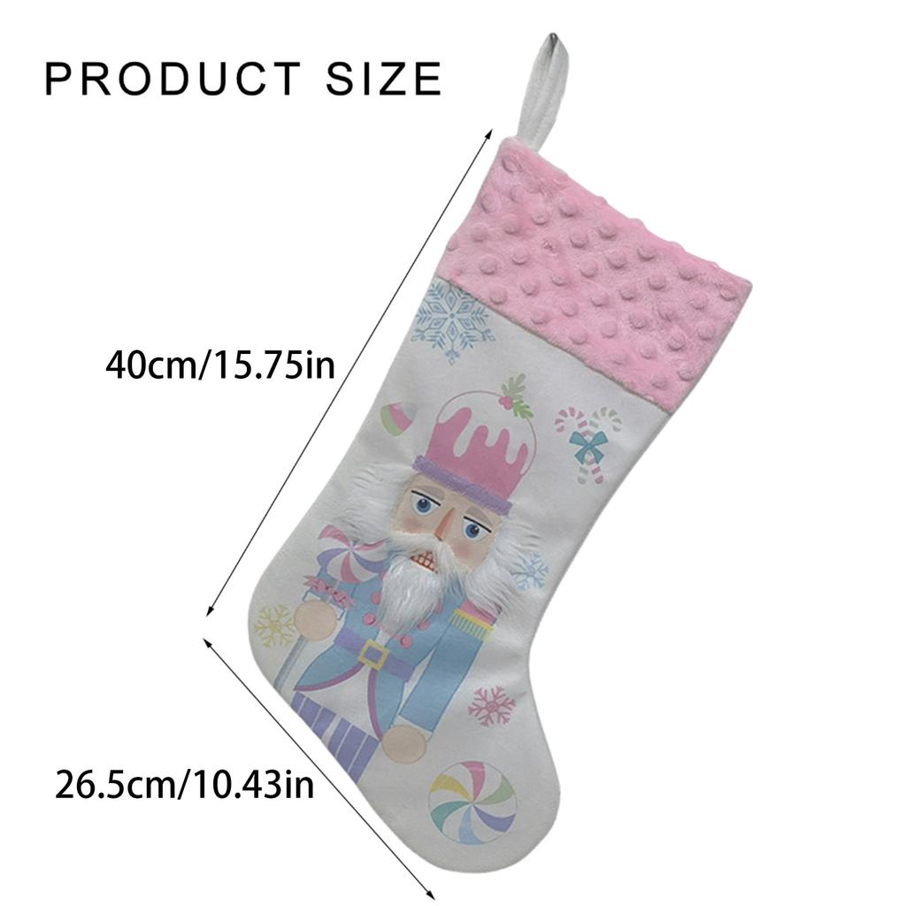 Nutcrackers Ornament Christmas Stocking Large Capacity Present Bag Handmade Holiday Tree and Fireplaces Decoration
