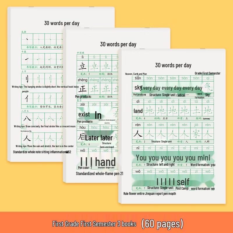 Shaoze Culture Primary School Chinese Tracing Practice Books