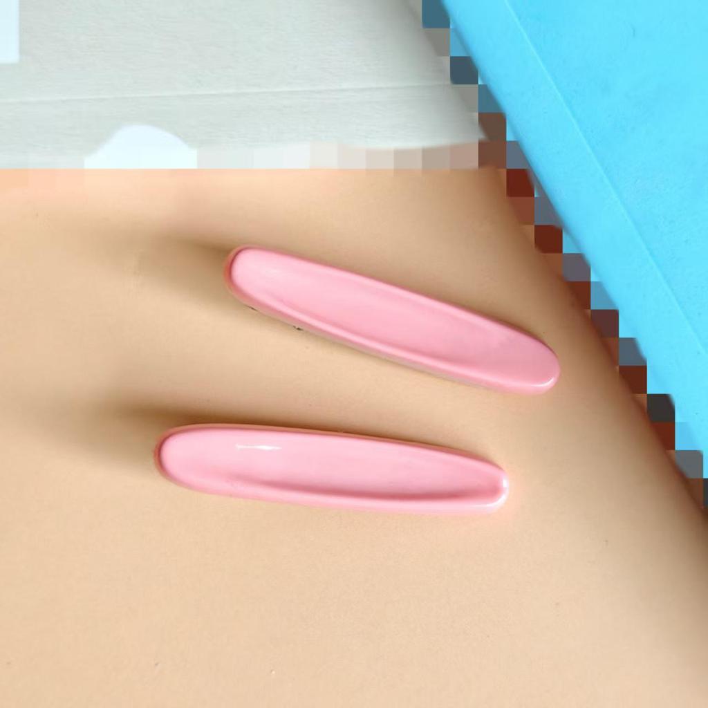Colorful Oval Hair Clip - Cream Spring/Summer Girly, Side Bangs Macaron Mori Style
