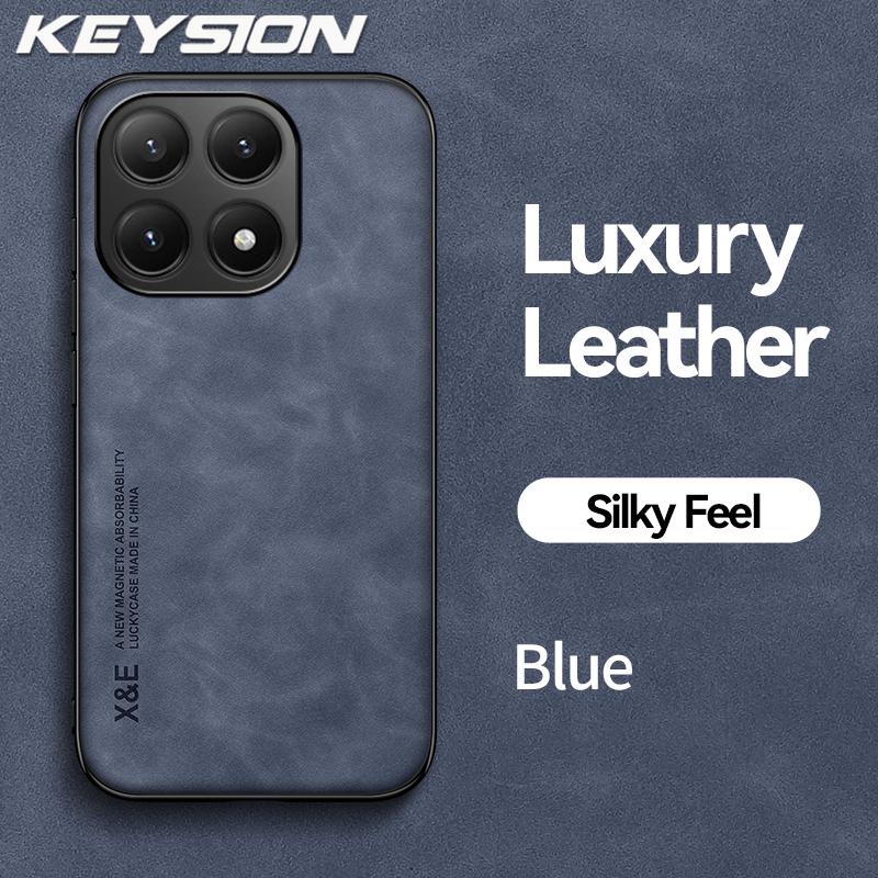 KEYSION Luxury Retro PU Leather Phone Case for Xiaomi 15T Pro Soft Silicone+PC Shockproof Phone Back Cover for Xiaomi 15T 15TPro