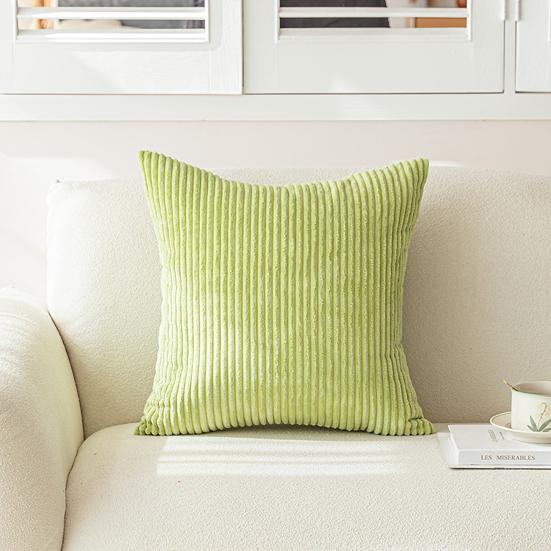 Plysj Putetrekk Stripete Tekstur Ensfarget Sofadekorasjon Putetrekk Living