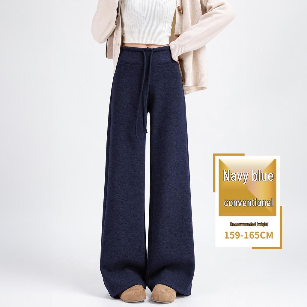 Women's Spring 2026 White Wide-Leg Glutinous Rice Pants - Petite Size, Plus Velvet, High-End Feel, Soft Drape.
