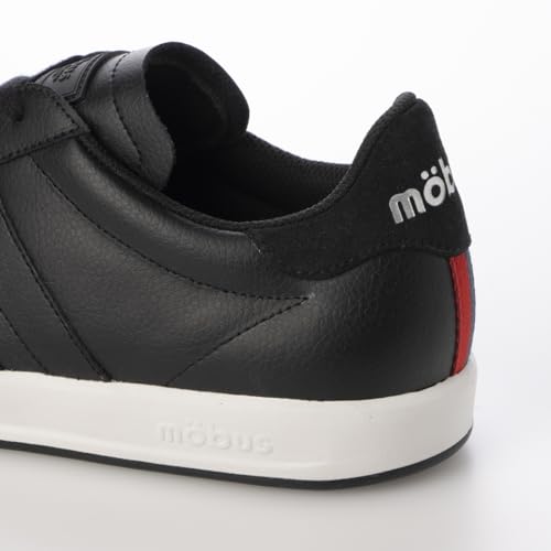 Mobus Men's Leather Sneakers, Genuine Leather, Sports, Casual, Walking Shoes with Built-in Functional Insole, Current Model VICTOR (Black, Size 25.5 c