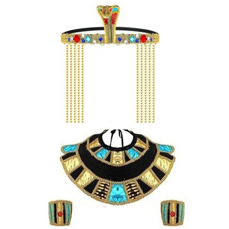 Snake Headpiece Egyptian Belt Egyptian Collar Wristbands for Women Man Halloween