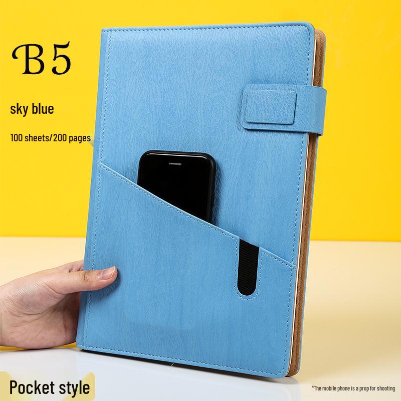 Multifunctional Red Business Notepad with Ins Style for Meetings & Daily Records