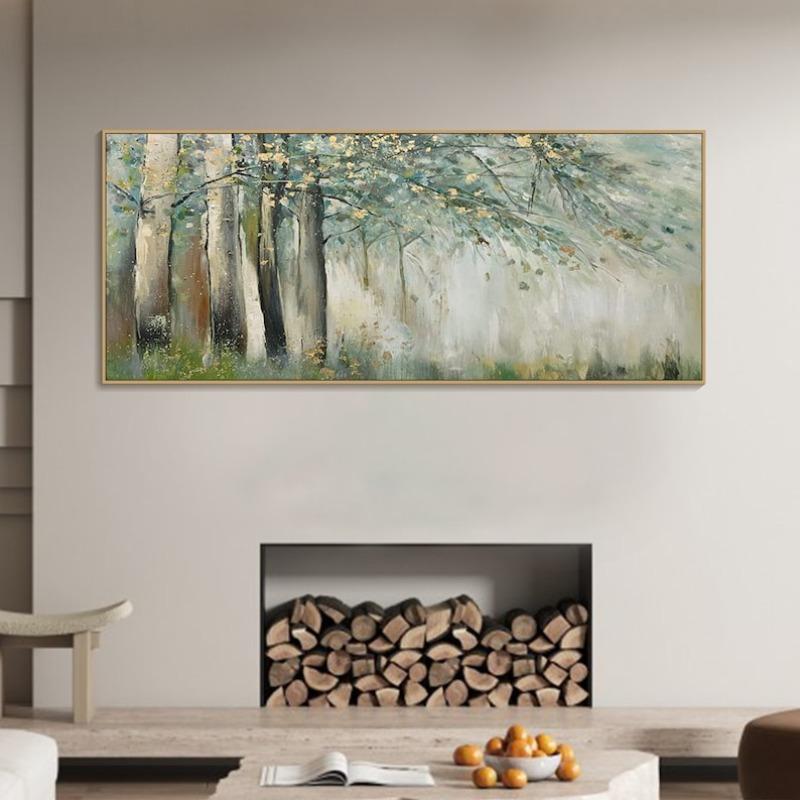 Noframed Abstract Textured Wall Art, Natural Scenery Painting for Living Room Decor 20x40cm No Framed