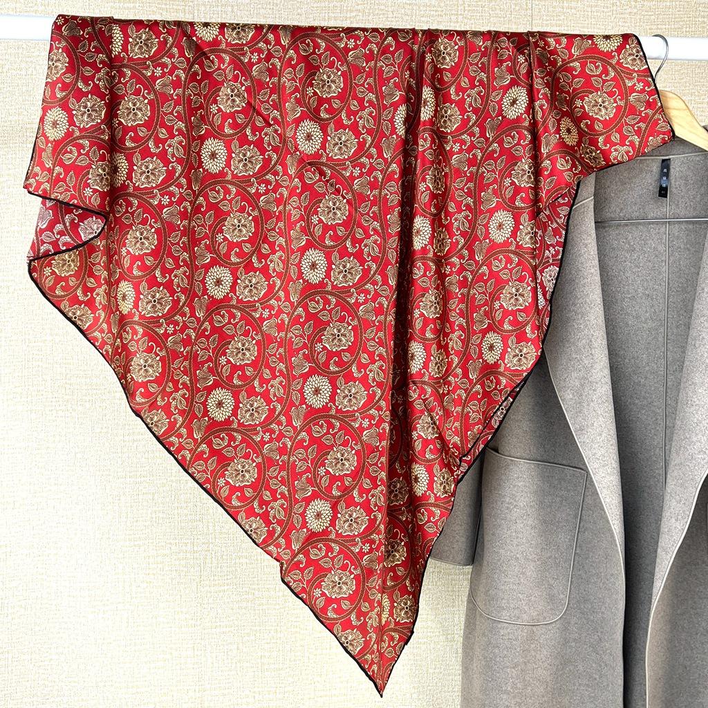 Dunhuang ethnic style cashew flower silk scarf women's 111% mulberry silk neck protection fashionable versatile high-end shawl