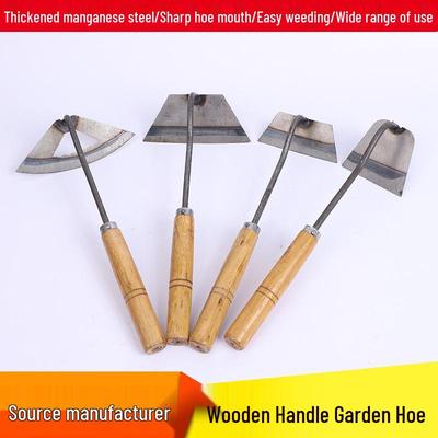 Wooden Handle Garden Hoe for Planting & Weeding - Ideal for Farmers & Outdoor Use