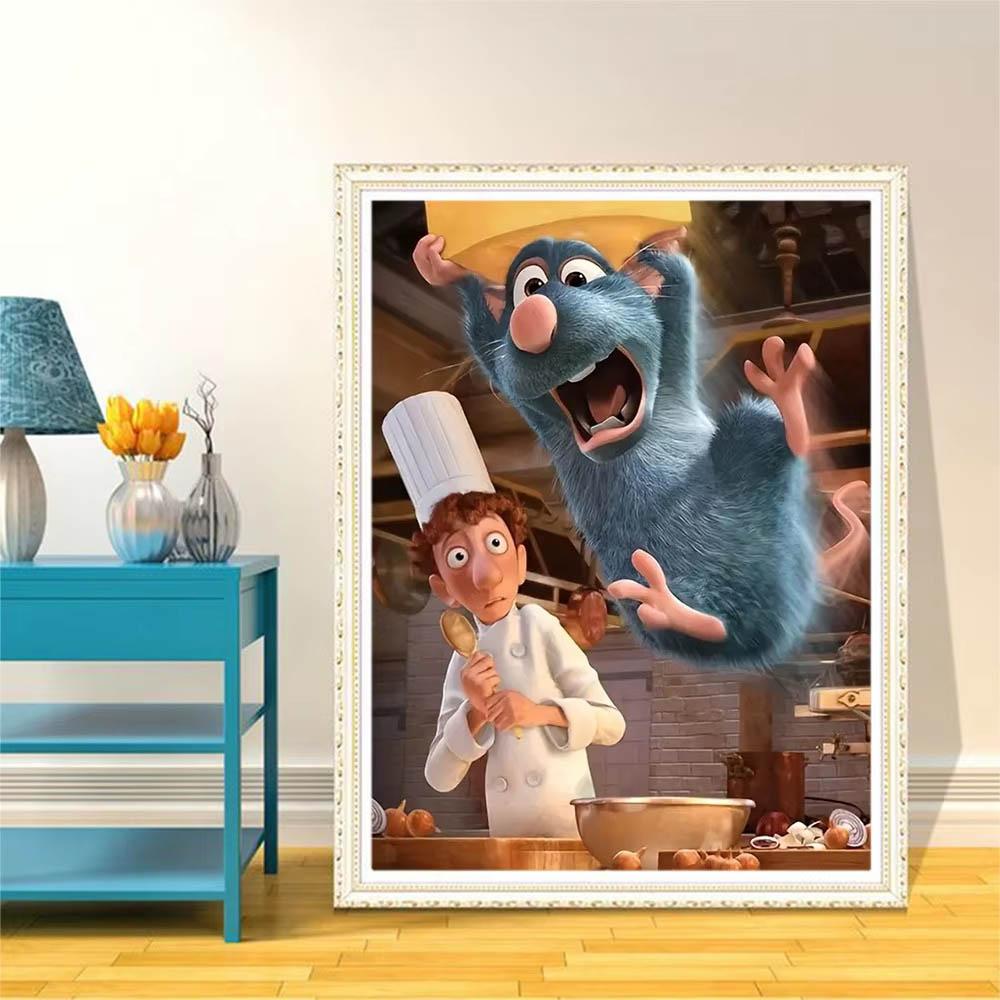 Disney 5D Diamond Painting Ratatouille Diamond Embroidery Cartoon Full Square Round Drill Mosaic Home Bedroom Wall Artwork