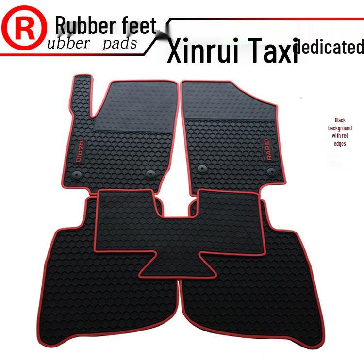 

Compatible Rubber Floor Mats for Jetta VA3 Qiyue Elysée Xinrui Xinbo Taxis Qiyue Taxi Black Black Edge