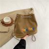 Canvas Small Bag for Women New Fashionable Fashionable Chain Letters and Bucket Bag for Students Girl Crossbody Bag
