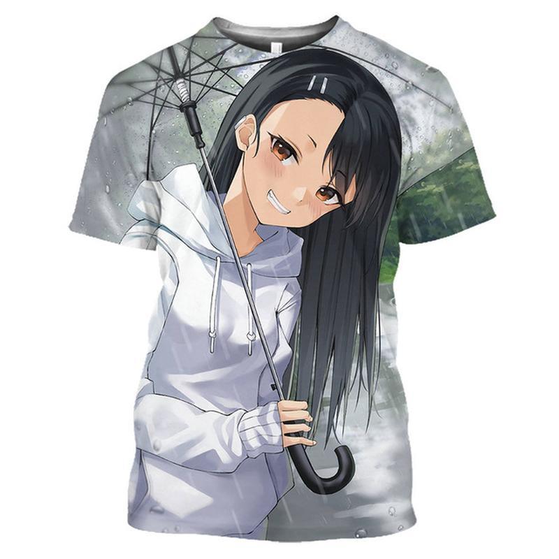 Anime Nagatoro 3D Printed T Shirt Men Women Japan Mangas Don't Toy With Me Harajuku Shirt Hentai Sexy Girls Tees Tops