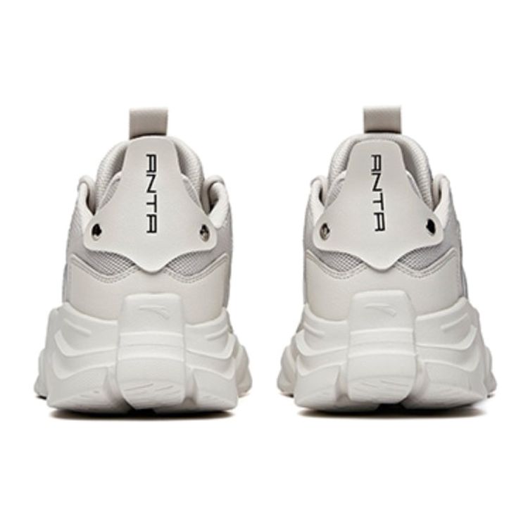 Anta Mesh Synthetic Leather Shock Absorbing Wear Resistant Rebound Low Top Casual Shoes Men sneaker Gray 912038821-3