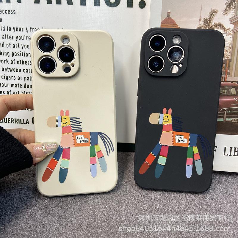 Color pony applies to iPhone15 mobile phone case 14PROMAX all-inclusive 13/11 anti-drop 16/15 protective case 17