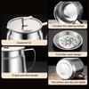 Bacon Grease Container with Strainer And Lid 1.5/2L Stainless Steel Container for Frying Oil Storage Pot Fat Storage Easy-Grip Handle