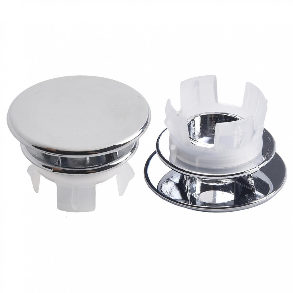 33*11.8mm Hole Overflow Cover ABS Bathroom Basin Silver