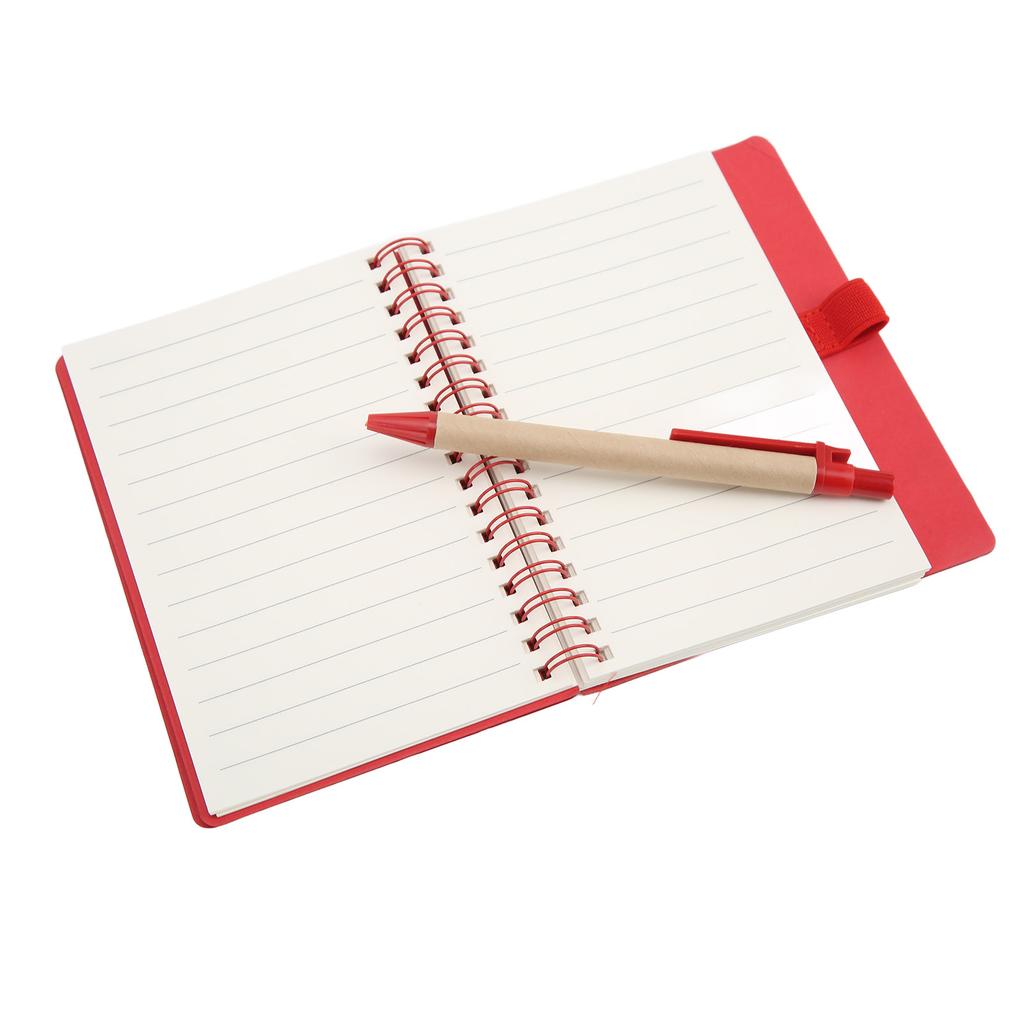 Notebook Portable Simple Double Coil Leather Notebook Student Notepad with Insert Pen Business Office Stationery