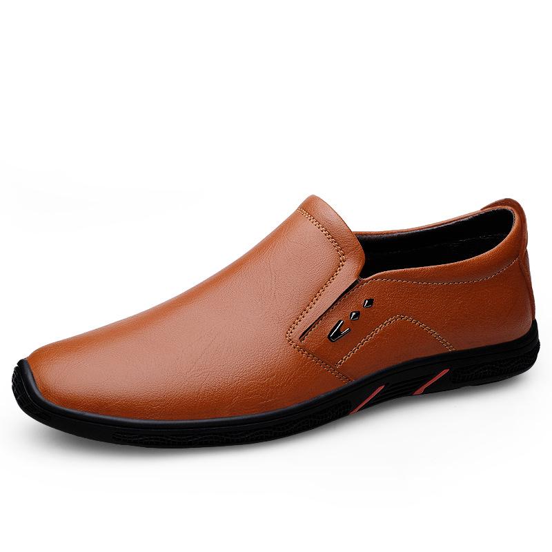Men s Trendy Leather Round Toe Dad Shoes - Breathable Business Casual Summer Style 39