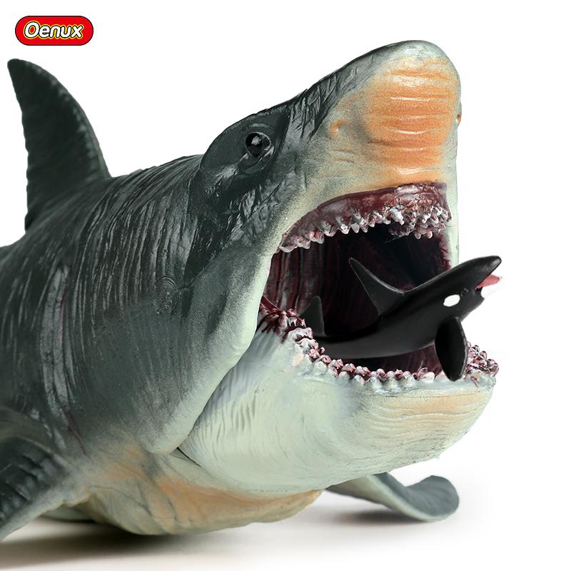 Oenux Savage Marine Sea Life Megalodon Figurka Akcji Klasyczne Zwierzęta Oceaniczne Duży Rekin Ryba Model Pcv Kolekcjonerska Zabawka Dla Dzieci Prezent