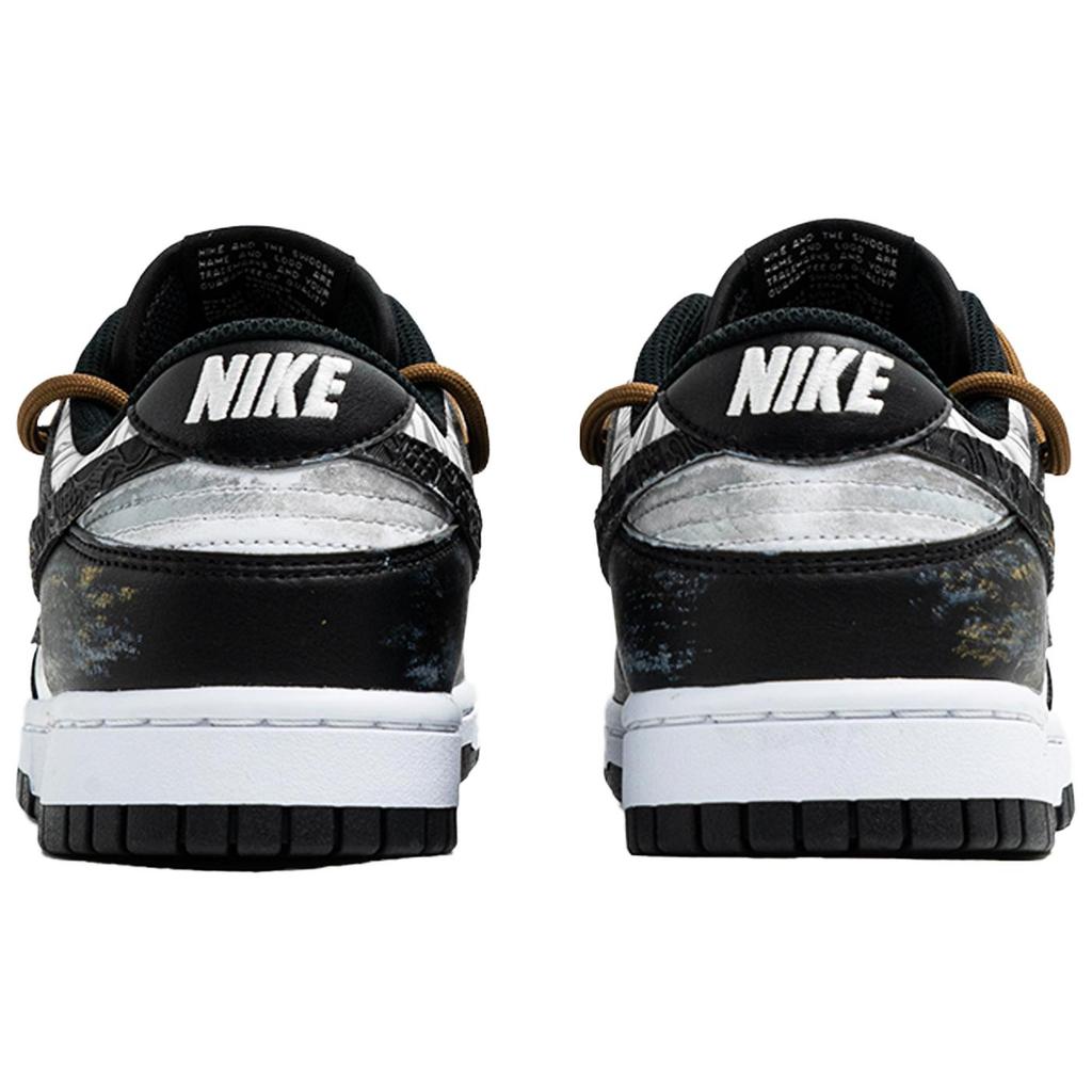 Nike Dunk Wan Hua Nong, Scară Black Friday, Geantă de cumpărături Rezistentă la abraziune Pantofi de skateboard cu tops joasă Bărbați Negru Alb DD1391-100(Echipa113-S-BOX)