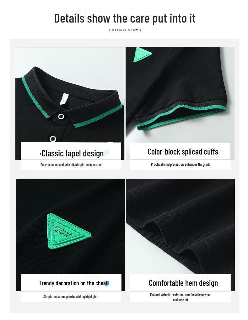 Trendy polo nadměrné velikosti pro podnikání – Krátký rukáv, Padne až do 360 jinů