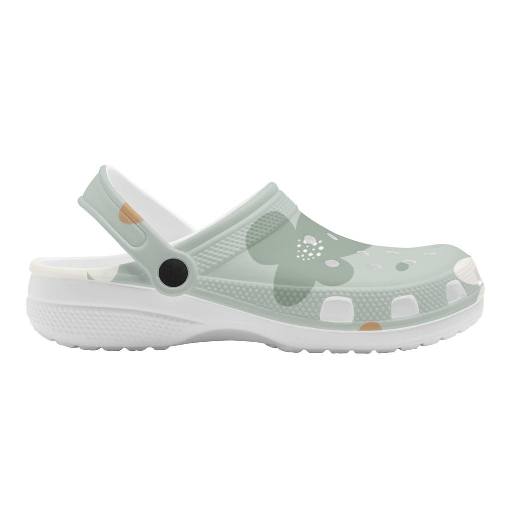 White Printed EVA Clogs Women Men Breathable Lightweight Slip On Casual Footwear Soft Sole Summer Sandals Summer Daily Wear