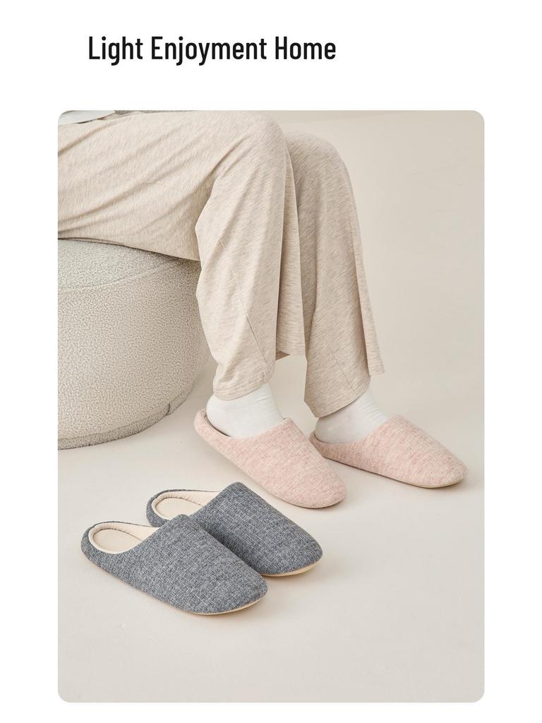 Lida Ni Women's Silent Indoor Slippers - Non-slip Soft Sole, Cotton, for Autumn/Winter