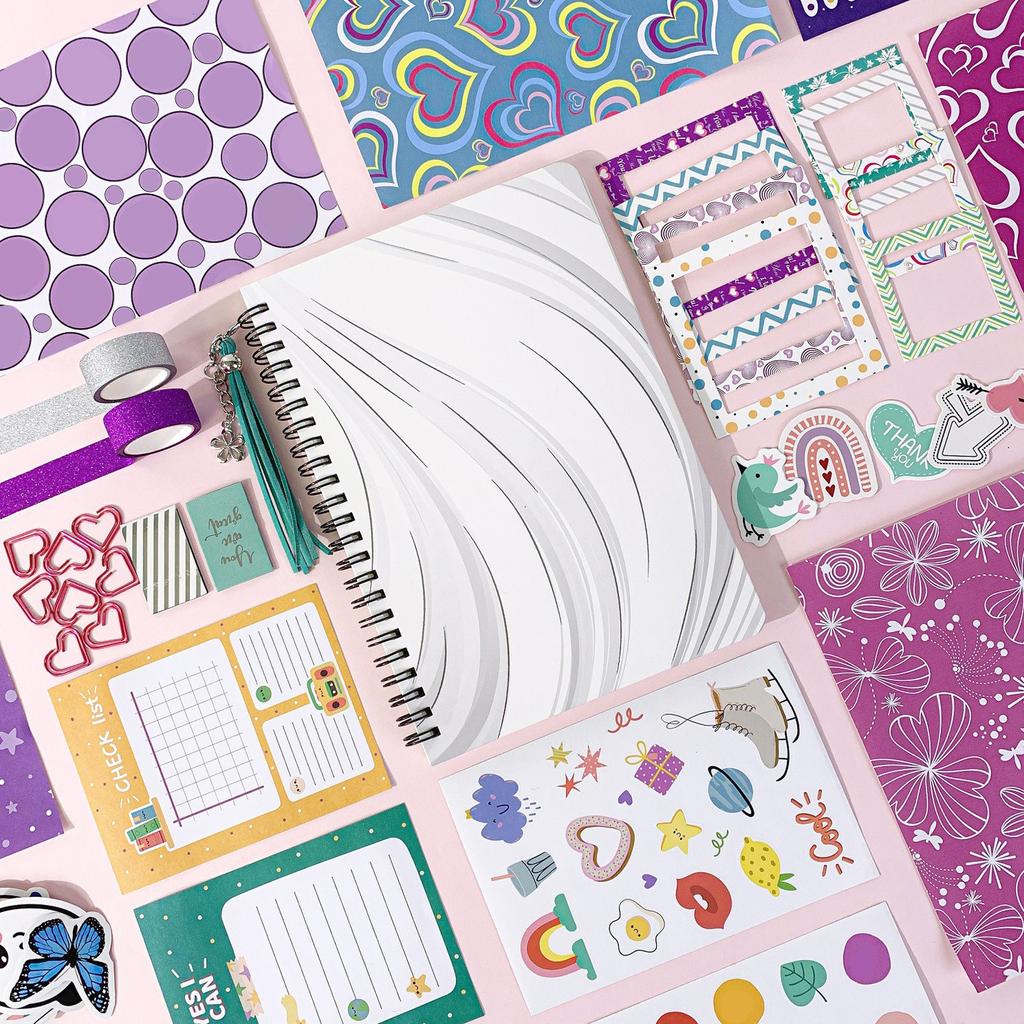 DIY-Tagebuchset für Mädchen – DIY-Tagebuchset für Teenager-Mädchen, Briefpapierset, Scrapbook- und Tagebuchzubehörset, Tagebuch-Kunstbastelset 1ML